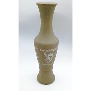 Vintage Imitation Wedgewood Sage Green Glass Bud Vase